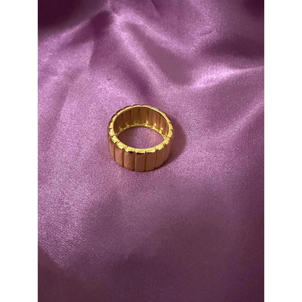 (SOLD) LETTI NY Viv Quilted Cigar Band in Gold (Size 5)